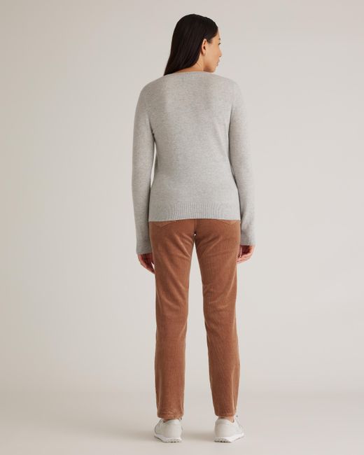 Quince Gray Mongolian Cashmere V-Neck Sweater