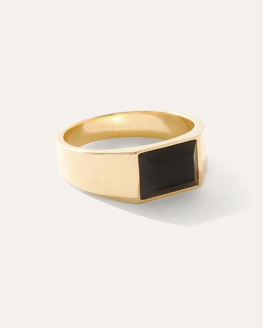 Quince Natural Onyx Rectangular Ring for men