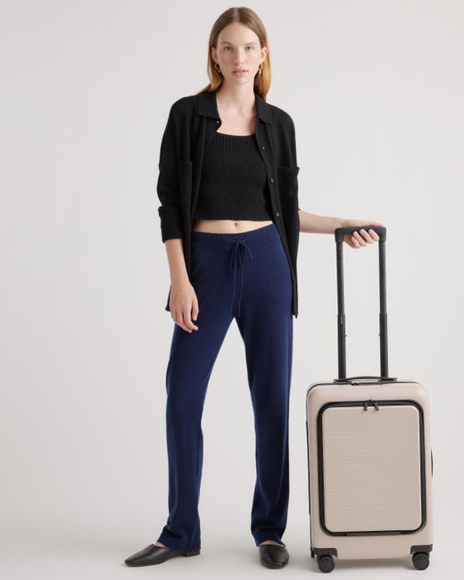 Quince Natural Front Pocket Carry-On Suitcase, Polycarbonte