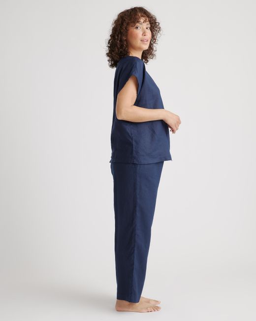 Quince Blue 100% European Linen Pajama Set