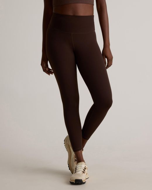 Quince Brown Power-Up High-Rise Training Legging, Nylon/Spandex