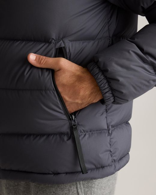 Quince Gray Responsible Down Puffer Jacket With Hood, Recycled Polyester for men