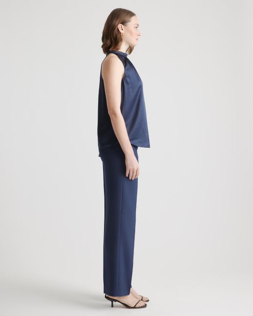 Quince Blue Halter Top, Silk