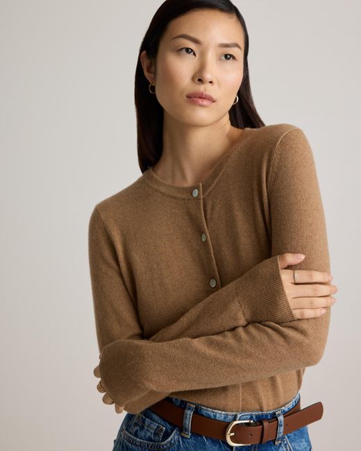 Quince Blue Mongolian Cashmere Cardigan Sweater