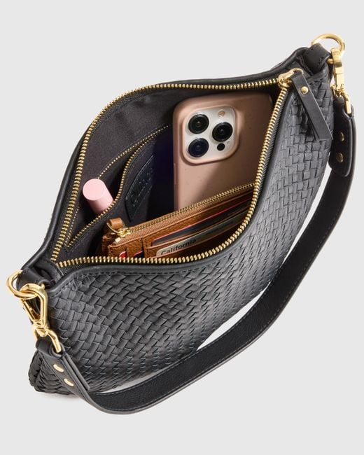 Quince White Italian Handwoven Leather Mini Shoulder Bag, Italian Leather