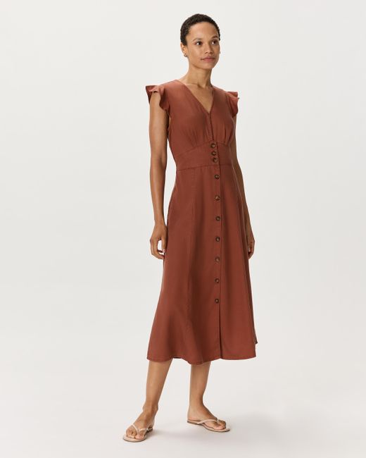 women's brown leather dress VEGAN LEATHER DRESS BROWN / XS main image 0