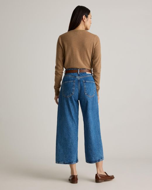 Quince Blue Mongolian Cashmere Cardigan Sweater