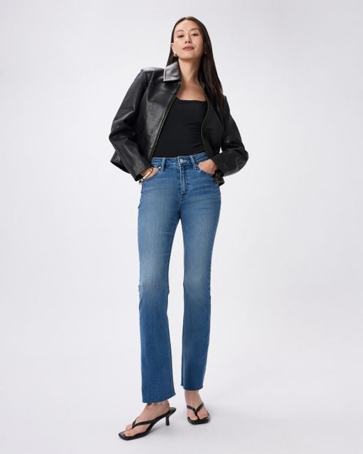 Quince Blue Bella Stretch Kick Flare Jeans, Organic Cotton