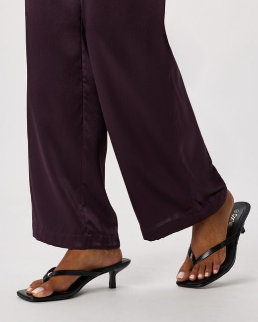 Quince Purple Drawstring Wide Leg Pants, Silk