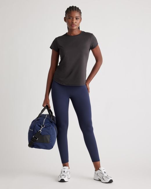 Quince Black Flowknit Breeze Tee, 100% Polyester