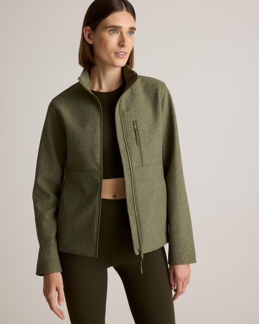 Quince Green Softshell Fleece-Lined Full-Zip Jacket, Recycled Polyester