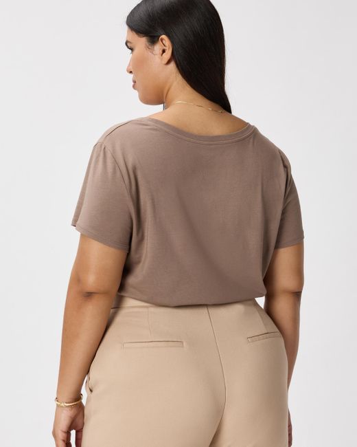Quince Natural Cotton Modal Scoop Neck Tee, Cotton/Modal