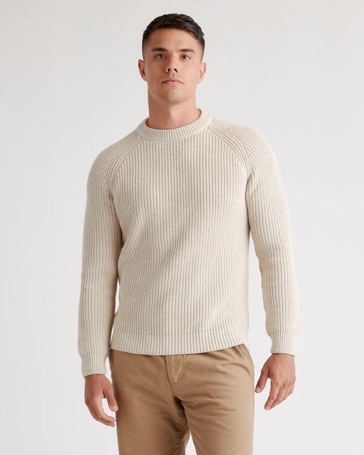 Quince Gray Fisherman Crew Sweater, Organic Cotton for men