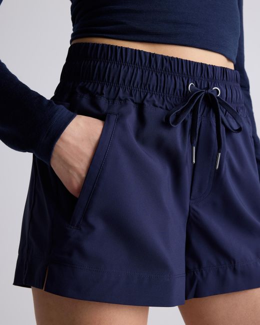 Quince Blue Micro Ripstop Mid-Rise Hike Short, Nylon/Spandex