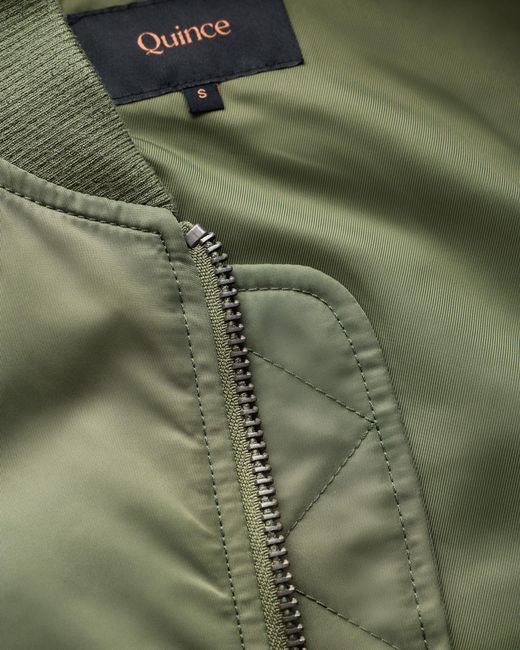 Quince Green Flight Nylon Bomber Jacket