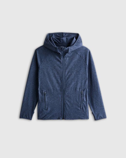 Quince Blue Flowknit Full Zip Hoodie, Recycled Polyester