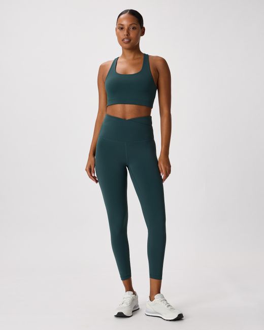 Quince Blue Ultra-Form High-Rise Crossover Legging, Nylon/Spandex