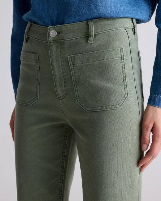 Quince Green French Terry Wide Leg Pants, Cotton