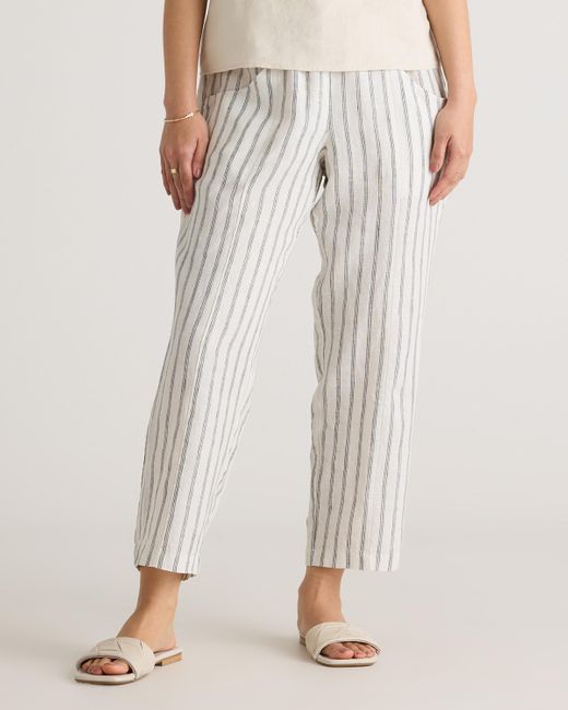 Quince Multicolor 100% European Linen Tapered Ankle Pants