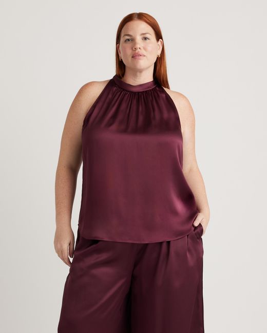 Quince Red Halter Top, Silk