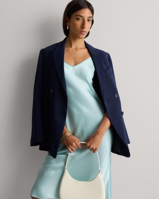 Quince Blue Slip Dress, Silk