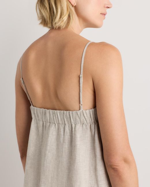quince short linen dress Women's 100% European Linen Tank Top Mini Dress in White, Size XL by Quince