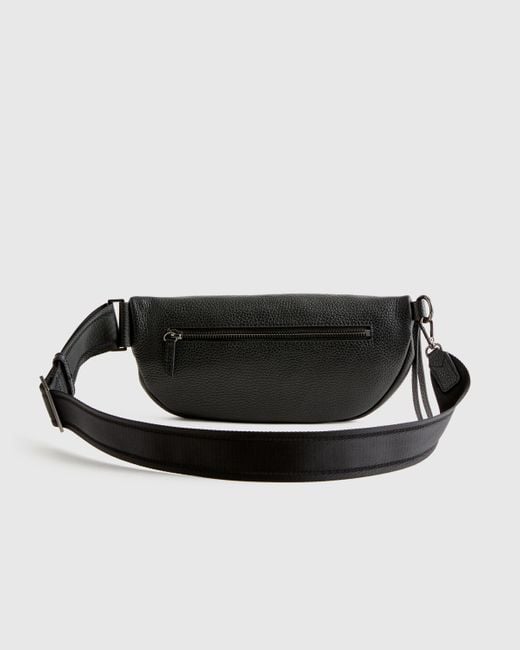 Quince Black Italian Pebbled Leather Sling Bag, Italian Leather