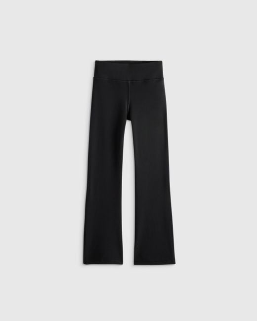 Quince Black Ultra-Form High Rise Flare Pant, Nylon/Spandex