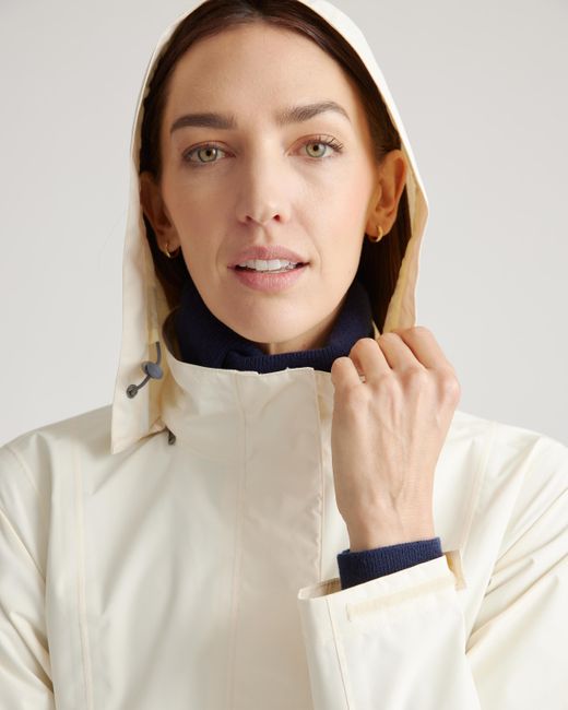 Quince Weatherproof Long Rain Jacket in Blue Lyst