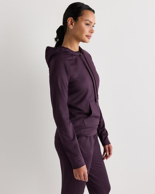 Quince Purple Flowknit Pullover Hoodie, Recycled Polyester