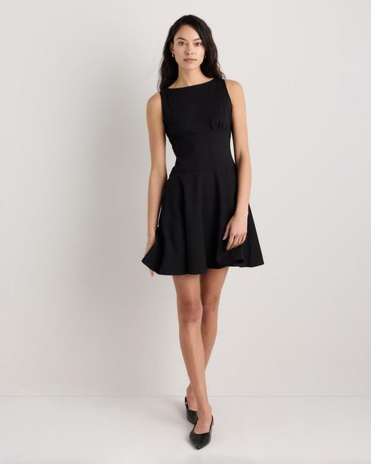 Quince Organic Stretch Jersey Drop Waist Mini Dress, Cotton in Black | Lyst