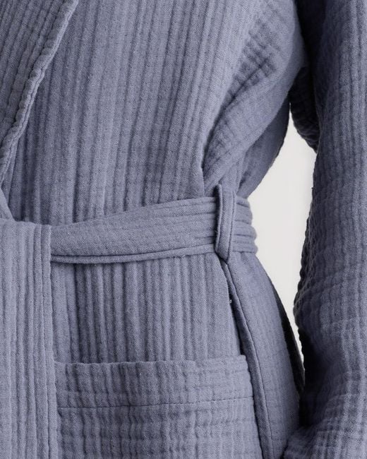 Layered Robe Quince Soft Layered Turkish Cotton Robe in Blue | Lyst