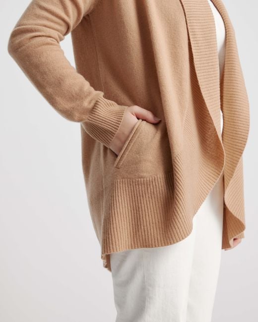 Quince Natural Mongolian Cashmere Open Cardigan Sweater