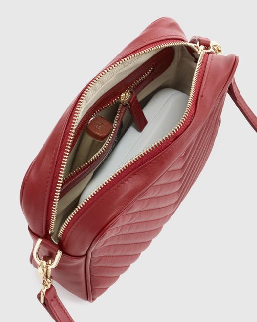 Quince Italian Leather Quilted Crossbody Bag in Red Lyst