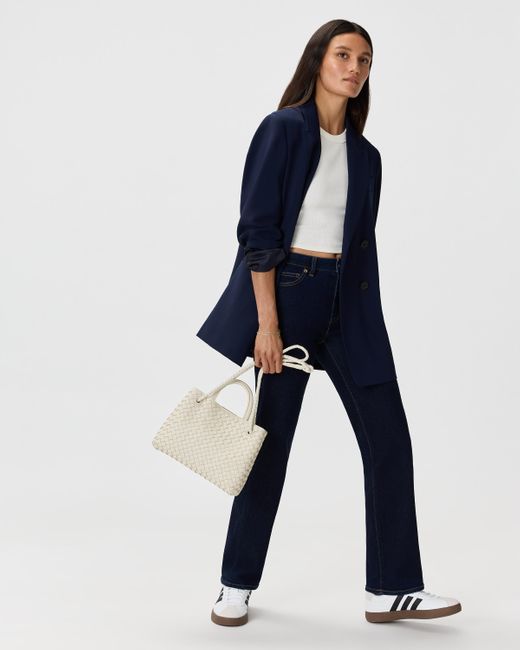 Quince Natural Italian Leather Handwoven Mini Satchel