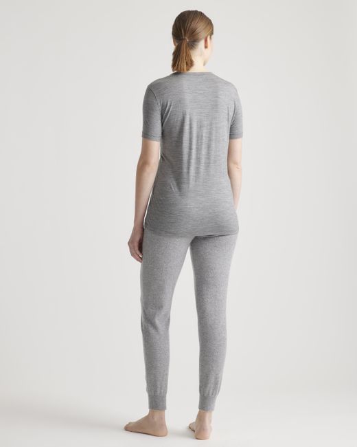 Quince Gray 100% Merino Wool All-Season Base Layer Tee, Merino/Cotton