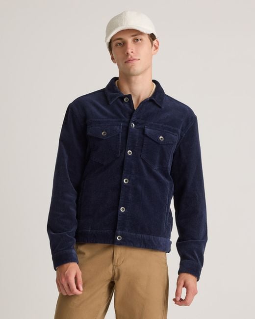 Quince Blue Organic Stretch Corduroy Trucker Jacket, Organic Cotton for men
