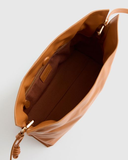 Quince Brown Italian Leather Drawstring Pouch Crossbody