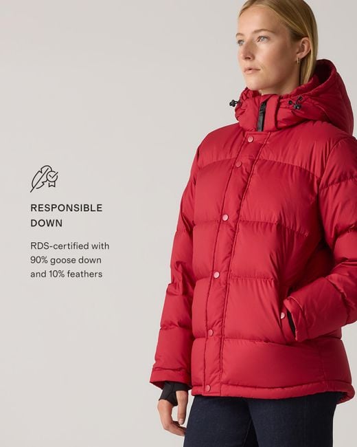 Quince Red Responsible Down Puffer Jacket, Recycled Polyester