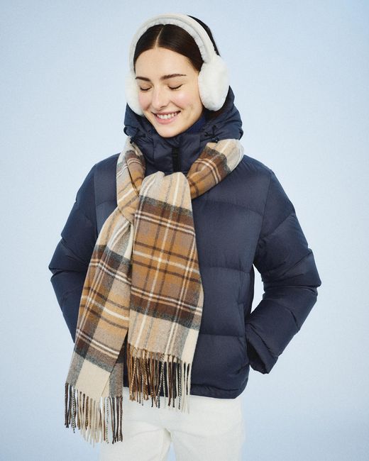 Quince Blue Responsible Down Cropped Puffer Jacket, Recycled Polyester
