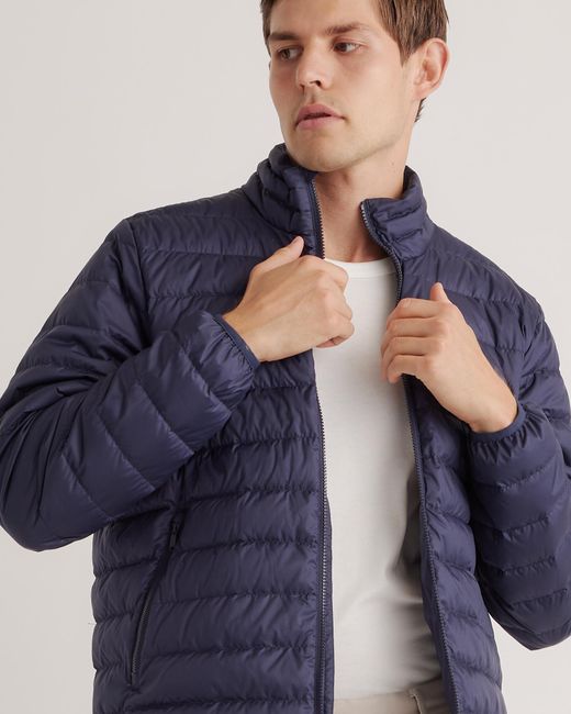 Quince Blue Lightweight Down Packable Puffer Jacket, Recycled Polyester for men