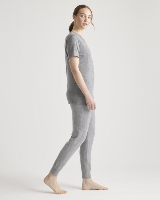 Quince Gray 100% Merino Wool All-Season Base Layer Tee, Merino/Cotton