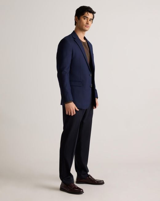 Quince Blue Stretch Wool Blazer for men