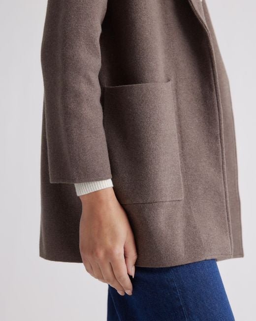 Quince Brown Knit Blazer, Organic Cotton