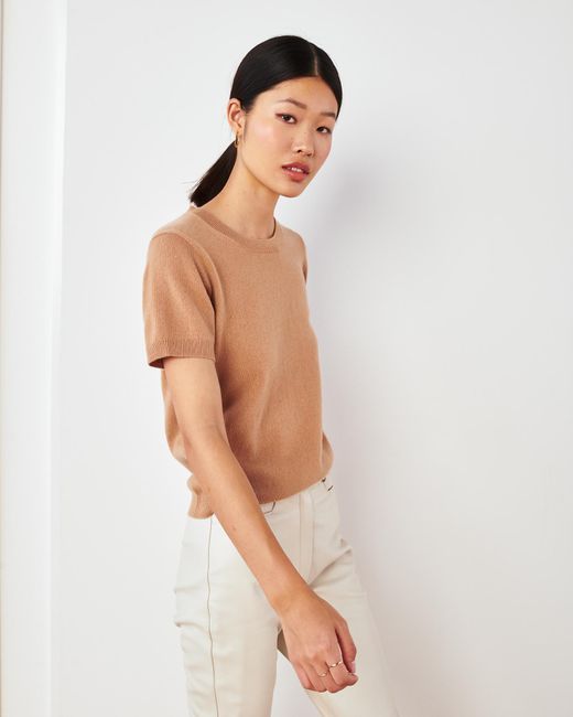 Quince Mongolian Cashmere T-shirt in White