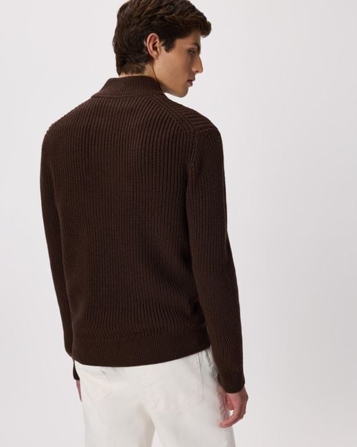 Quince Black Australian Merino Wool Half Zip Sweater for men