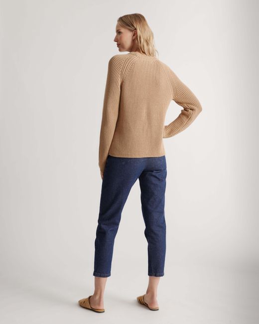 Quince Natural Fisherman Crew Sweater, Organic Cotton