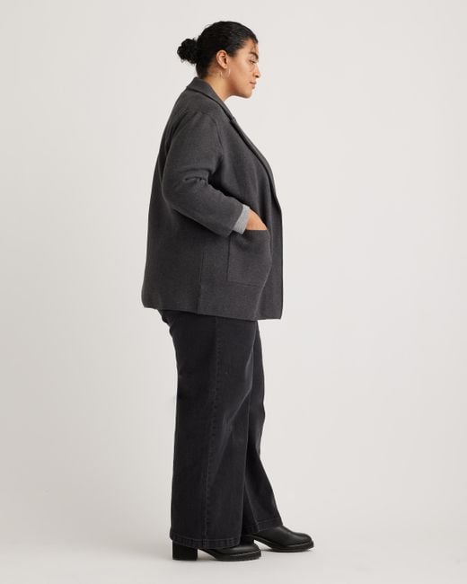 Quince Gray Knit Blazer, Organic Cotton