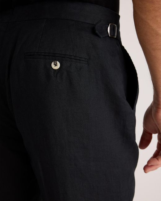 Quince Black 100% European Linen Dress Pants for men