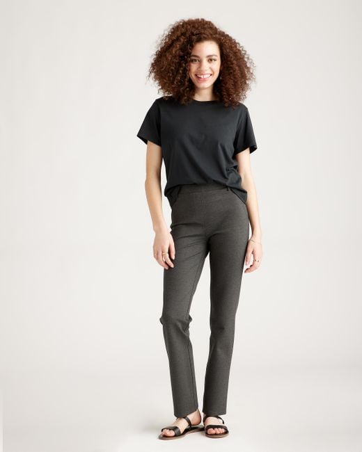 Quince Ponte Straight Leg Pants in Gray